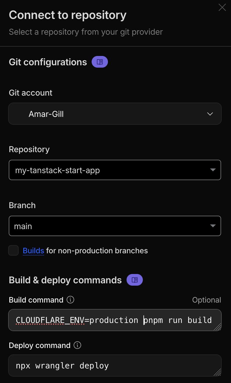 Configure git integration for production worker