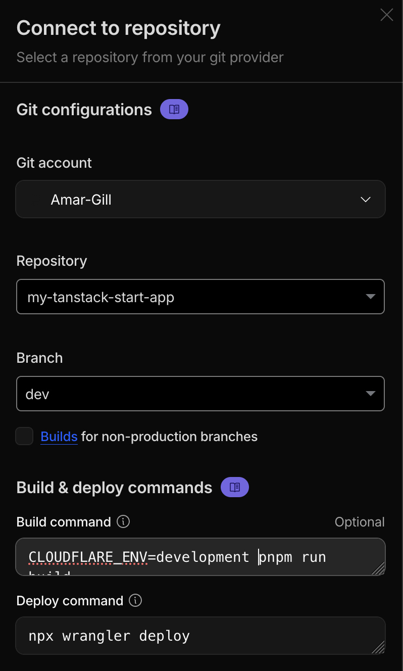 Configure git integration for dev worker